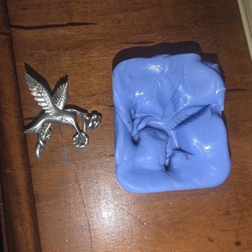 Hummingbird Floral Flower Cabochon Mold For Jewelry Making 2.5 Cm X 2 Cm